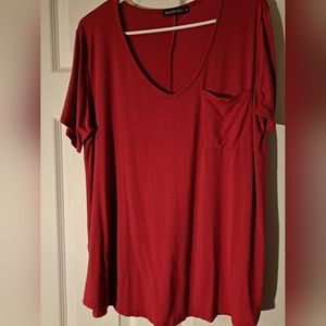 Monnuro women's blouse in red color size 1X.